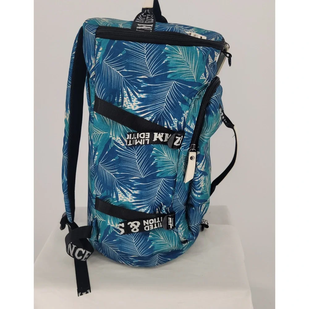 MUZMM Limited Edition Convertible Backpack Duffel Bag Tropical Palm Leaf Pattern